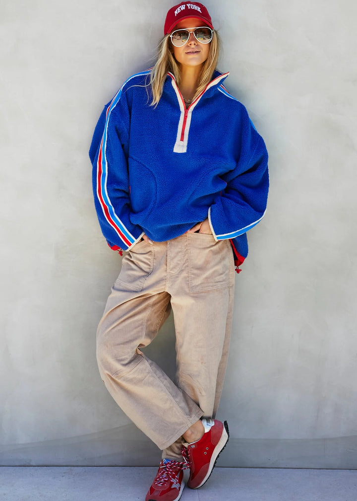 HAMMILL & CO Womens Varsity 1/2 Zip Polar Fleece in Royal Blue, WOMENS KNITS & SWEATERS, CAT HAMMILL, Elwood 101
