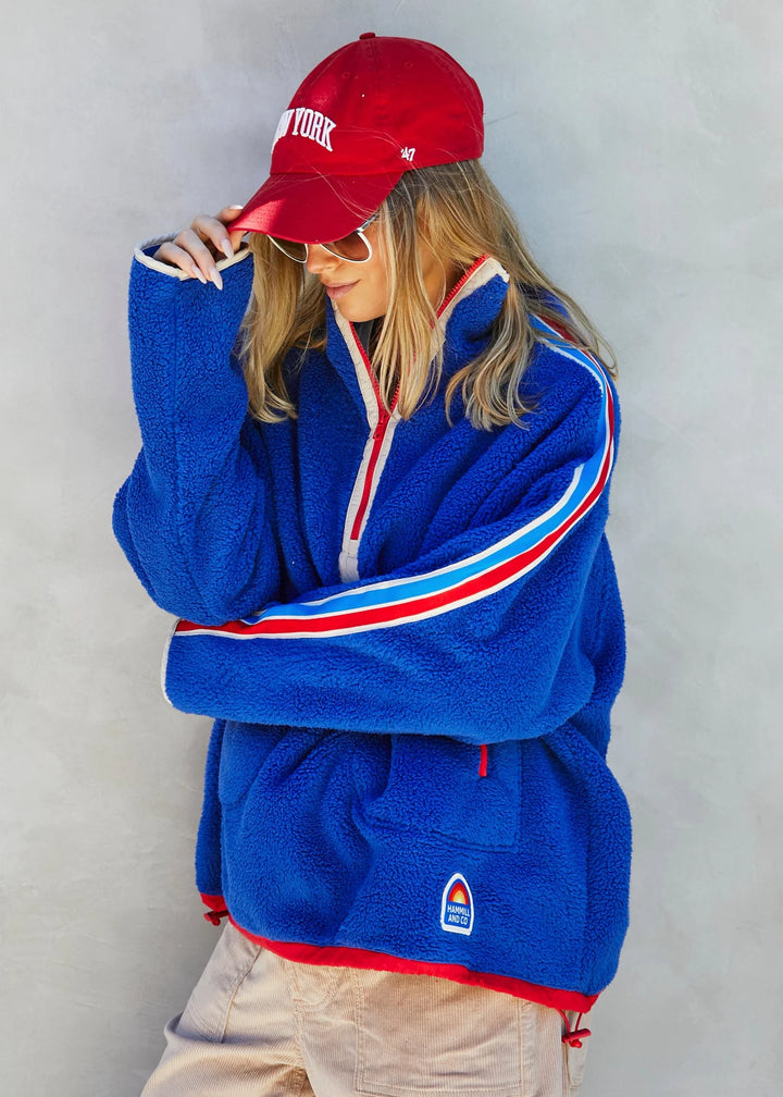 HAMMILL & CO Womens Varsity 1/2 Zip Polar Fleece in Royal Blue, WOMENS KNITS & SWEATERS, CAT HAMMILL, Elwood 101