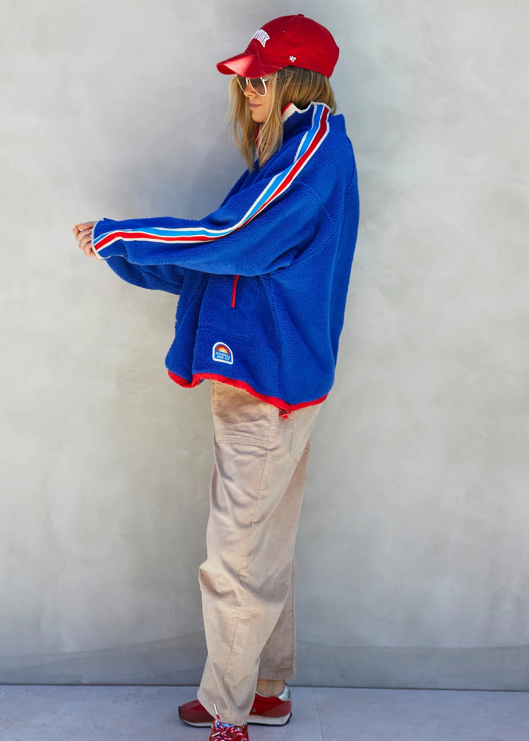 HAMMILL & CO Womens Varsity 1/2 Zip Polar Fleece in Royal Blue, WOMENS KNITS & SWEATERS, CAT HAMMILL, Elwood 101