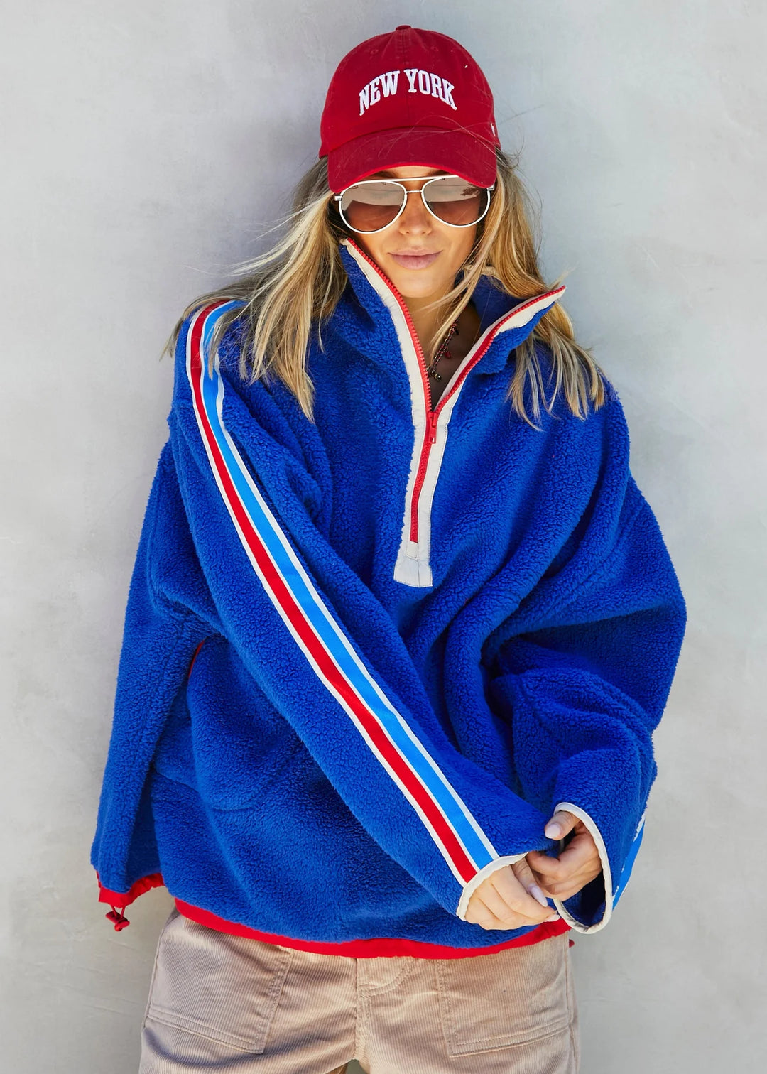 HAMMILL & CO Womens Varsity 1/2 Zip Polar Fleece in Royal Blue, WOMENS KNITS & SWEATERS, CAT HAMMILL, Elwood 101