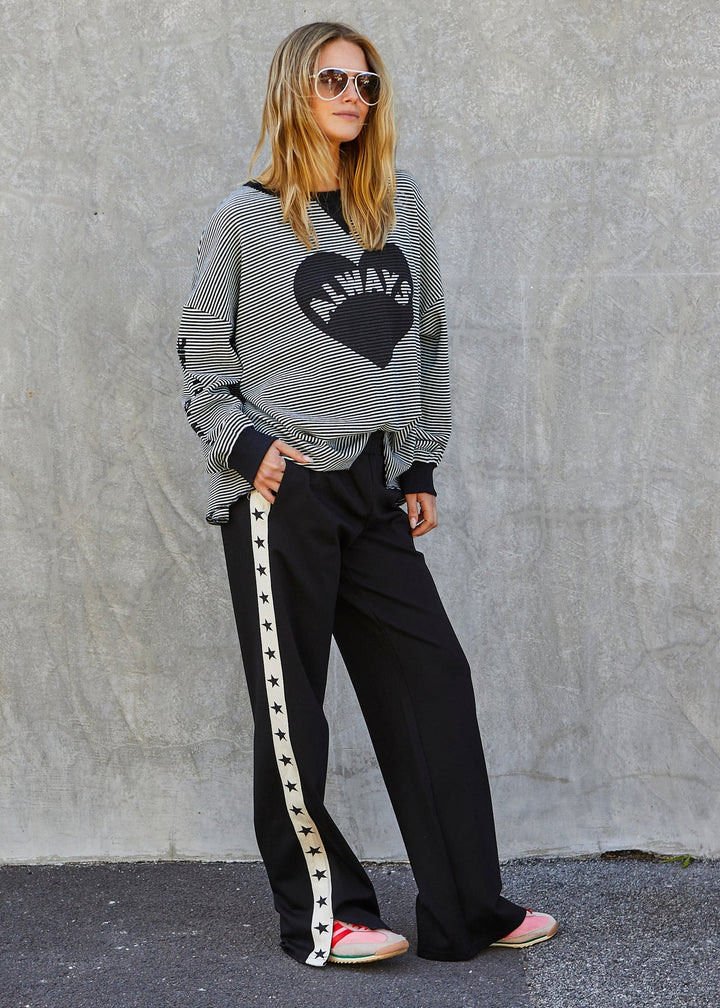 HAMMILL & CO Womens Varsity Star Sport Pant in Black, WOMENS TRACK PANTS, CAT HAMMILL, Elwood 101