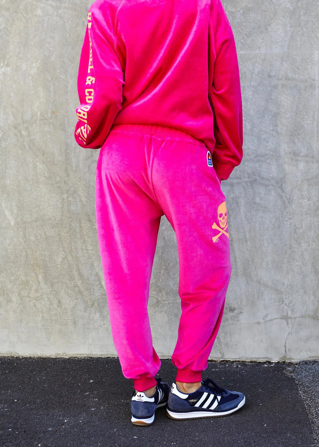 Pre Order HAMMILL & CO Womens Velour Track Pants in Pink