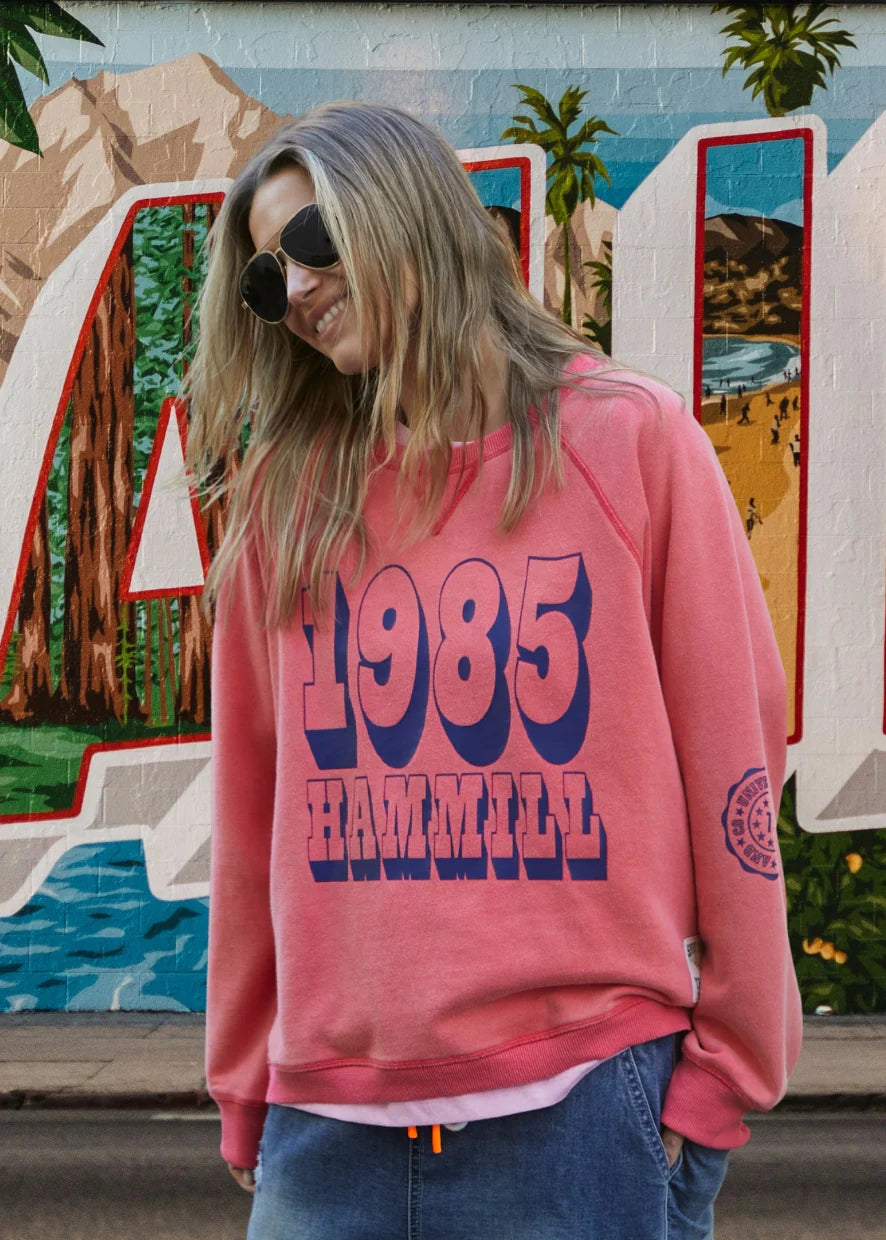 HAMMILL & CO Womens Vintage Wash 1985 Sweat Washed Red, WOMENS KNITS & SWEATERS, CAT HAMMILL, Elwood 101