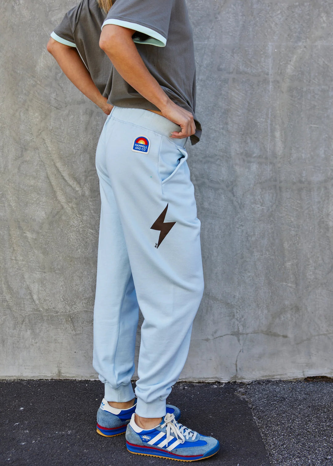HAMMILL & CO Womens Vintage Western Track Pant in Powder Blue, WOMENS TRACK PANTS, CAT HAMMILL, Elwood 101