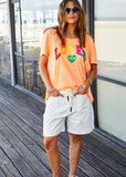 HAMMILL & CO Womens White Distressed Carpenter Shorts - White, WOMENS SHORTS, CAT HAMMILL, Elwood 101