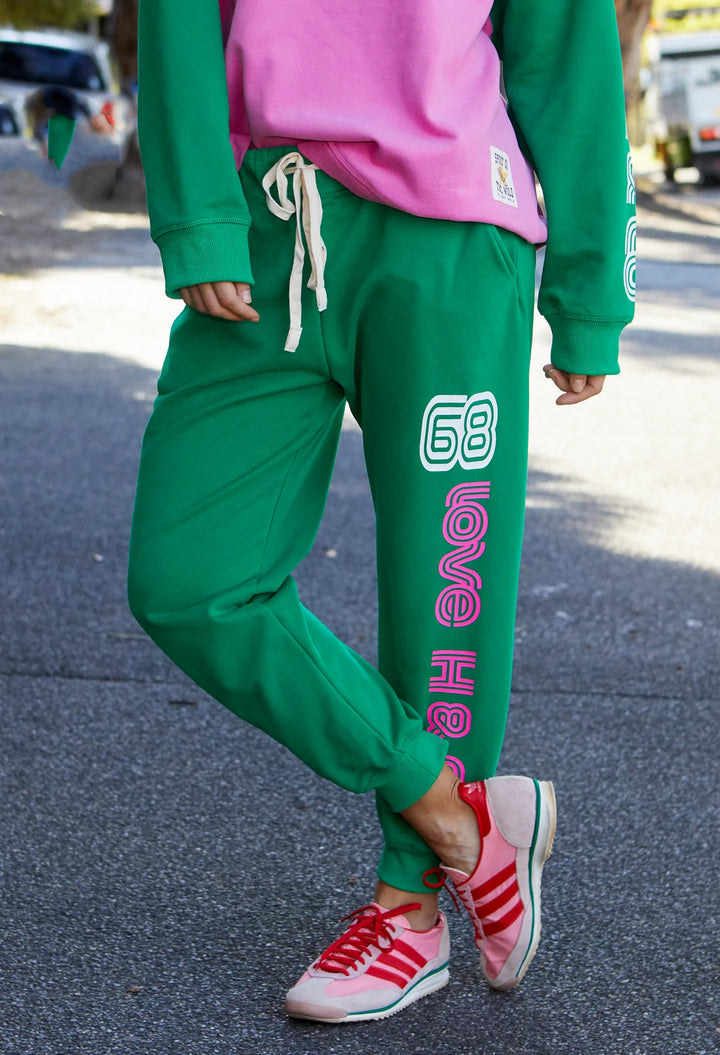HAMMILL & CO Womens Retro Green Track Pant