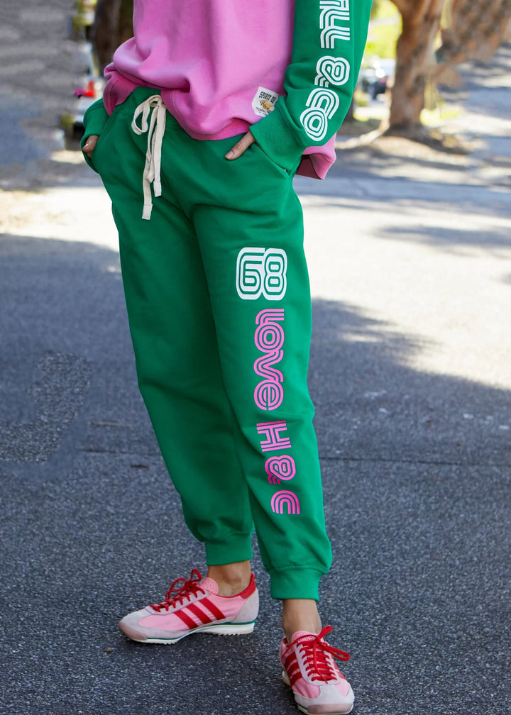 HAMMILL & CO Womens Retro Green Track Pant