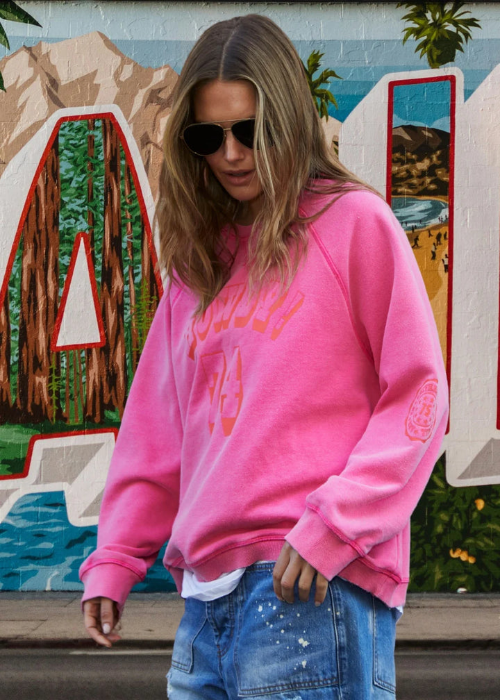 HAMMILL & CO Womens Vintage Howdy Sweat Washed Pink