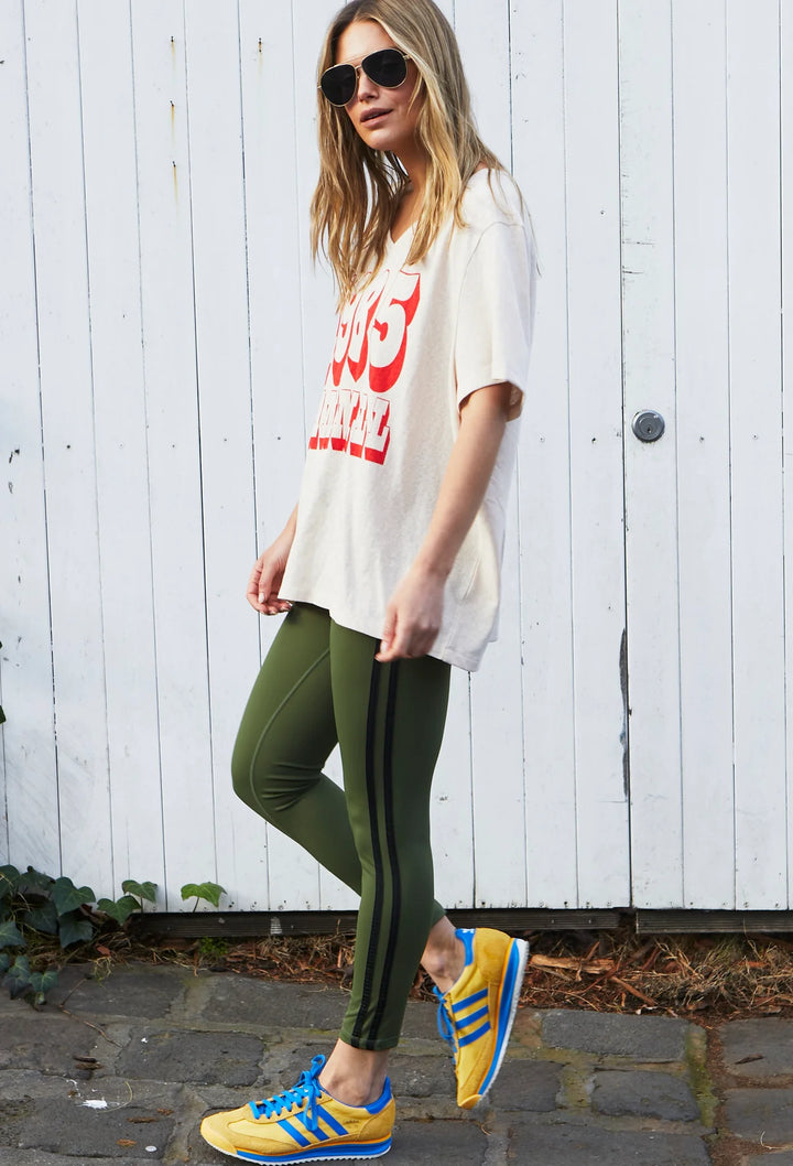 HAMMILL & Co Womens 1985 Hammill Logo V Neck Tee in Natural