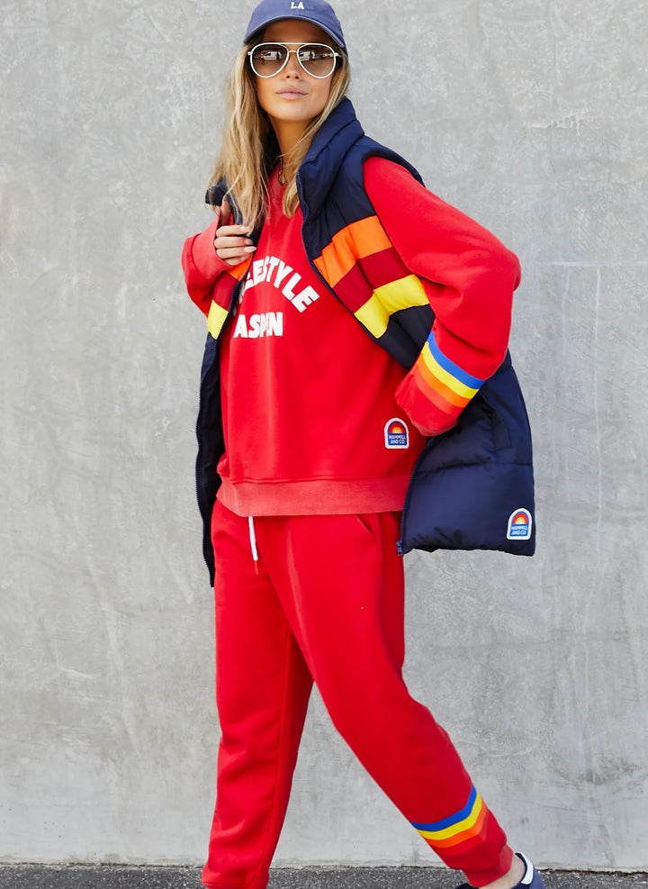 HAMMILL & Co Womens Freestyle Aspen Sweat in Red, WOMENS KNITS & SWEATERS, CAT HAMMILL, Elwood 101