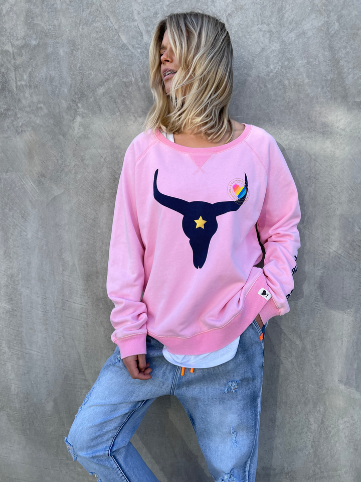 HAMMILL & CO Womens Pastel Heritage Bull Sweat in Pink