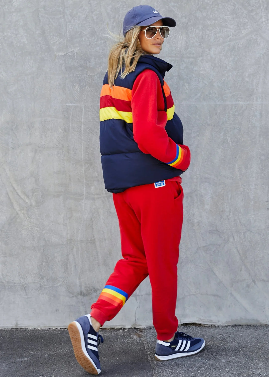 HAMMILL & Co Womens Ski Track Pants in Red, WOMENS TRACK PANTS, CAT HAMMILL, Elwood 101