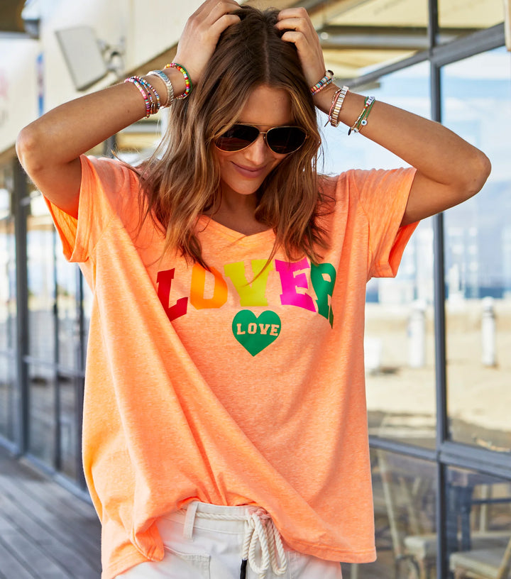 HAMMILL & CO Womens  V- Neck Lover Tee - Orange Marle, General, CAT HAMMILL, Elwood 101