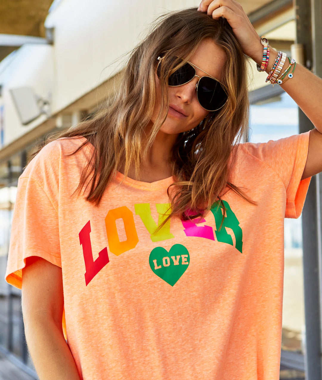 HAMMILL & CO Womens  V- Neck Lover Tee - Orange Marle, General, CAT HAMMILL, Elwood 101