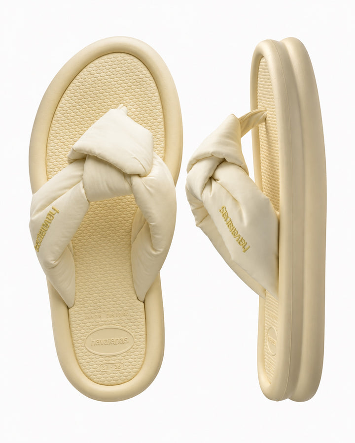 HAVAIANAS Womens Over Puffed Thongs in Buttercream, WOMENS HAVAIANAS, HAVAIANAS, Elwood 101