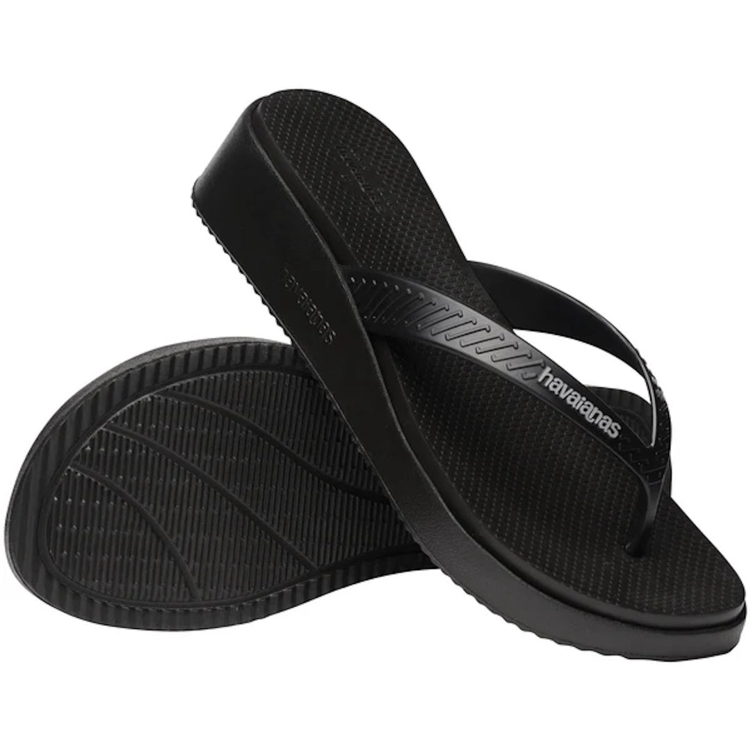 HAVAIANAS Womens High Platform II Thongs in Black, WOMENS HAVAIANAS, HAVAIANAS, Elwood 101