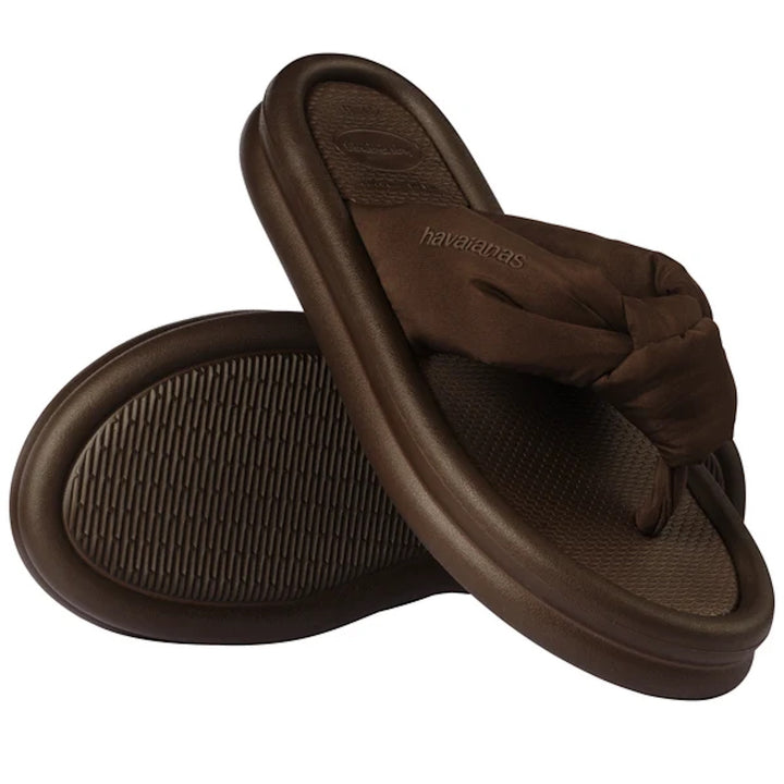 HAVAIANAS Womens Over Puffed Thongs in Dark Brown