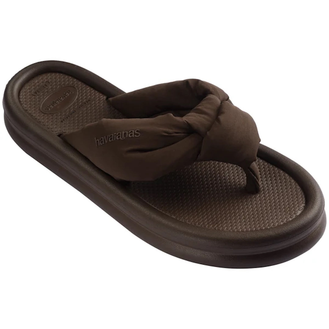 HAVAIANAS Womens Over Puffed Thongs in Dark Brown