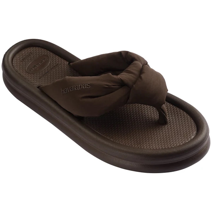 HAVAIANAS Womens Over Puffed Thongs in Dark Brown