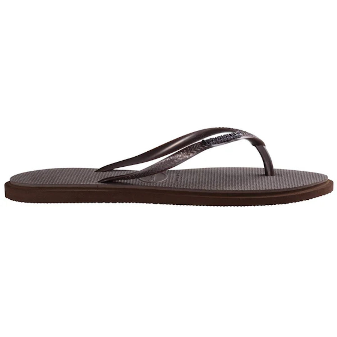 HAVAIANAS Womens Slim Point Thongs in Coffee/Fog