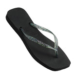 HAVAIANAS Slim Square Logo Metallic Black Female, WOMENS HAVAIANAS, HAVAIANAS, Elwood 101