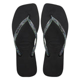 HAVAIANAS Slim Square Logo Metallic Black Female, WOMENS HAVAIANAS, HAVAIANAS, Elwood 101
