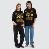 NENA & PASADENA  AFL Mens Hawthorn Hawks Mega Loop Back Tee - Jet Black, MENS TEE SHIRTS, NENA PASADENA, Elwood 101