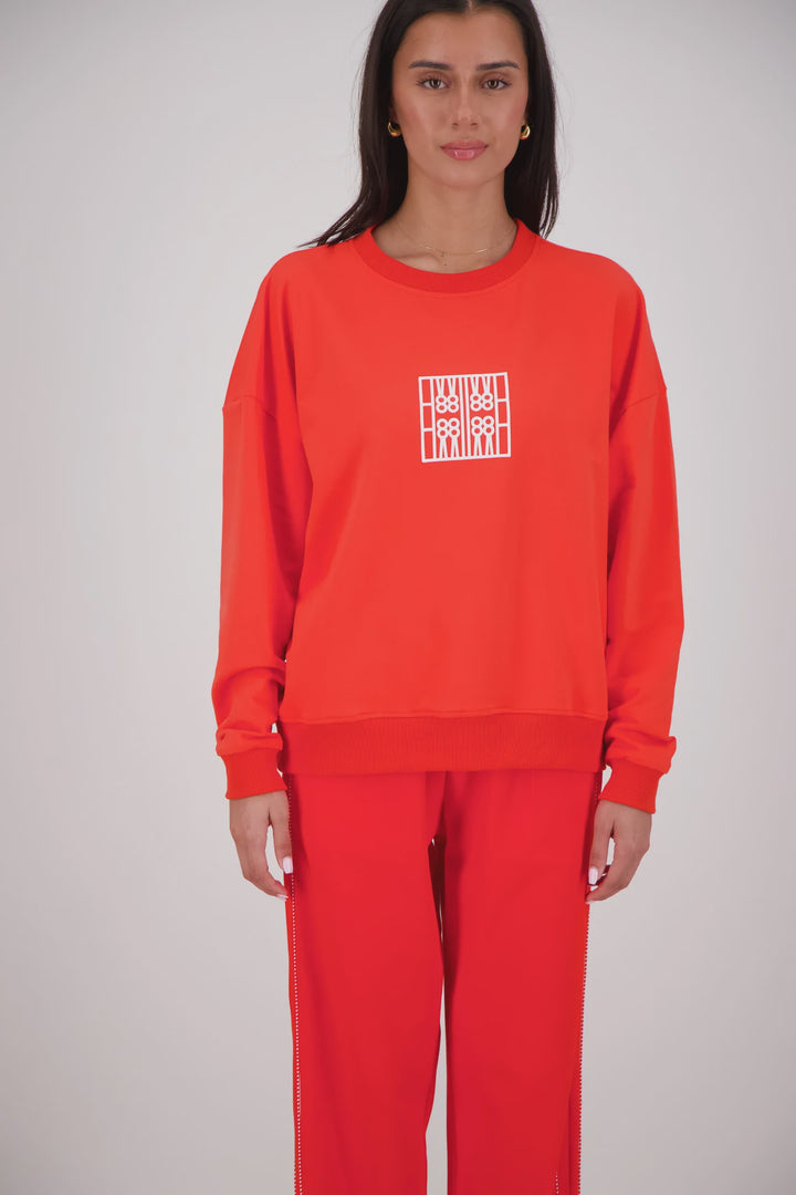 JASMINE ALEXA Womens Back Home Sweatshirt in Coral, WOMENS KNITS & SWEATERS, JASMINE ALEXA, Elwood 101