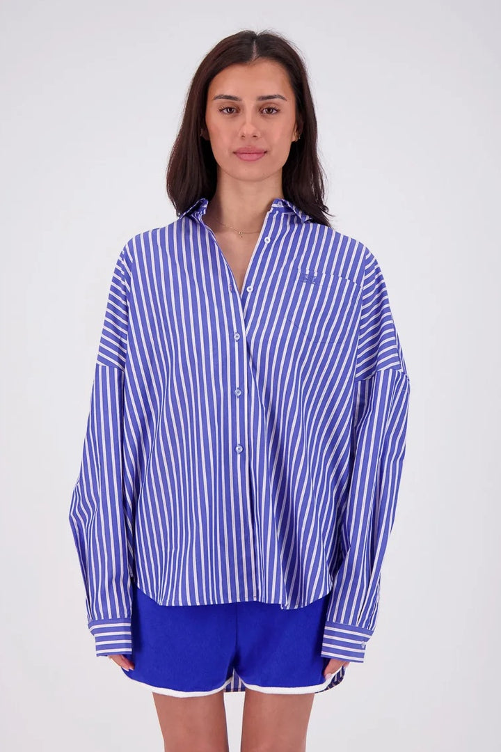 JASMINE ALEXA Womens Mahalo Shirt in Blue Stripe