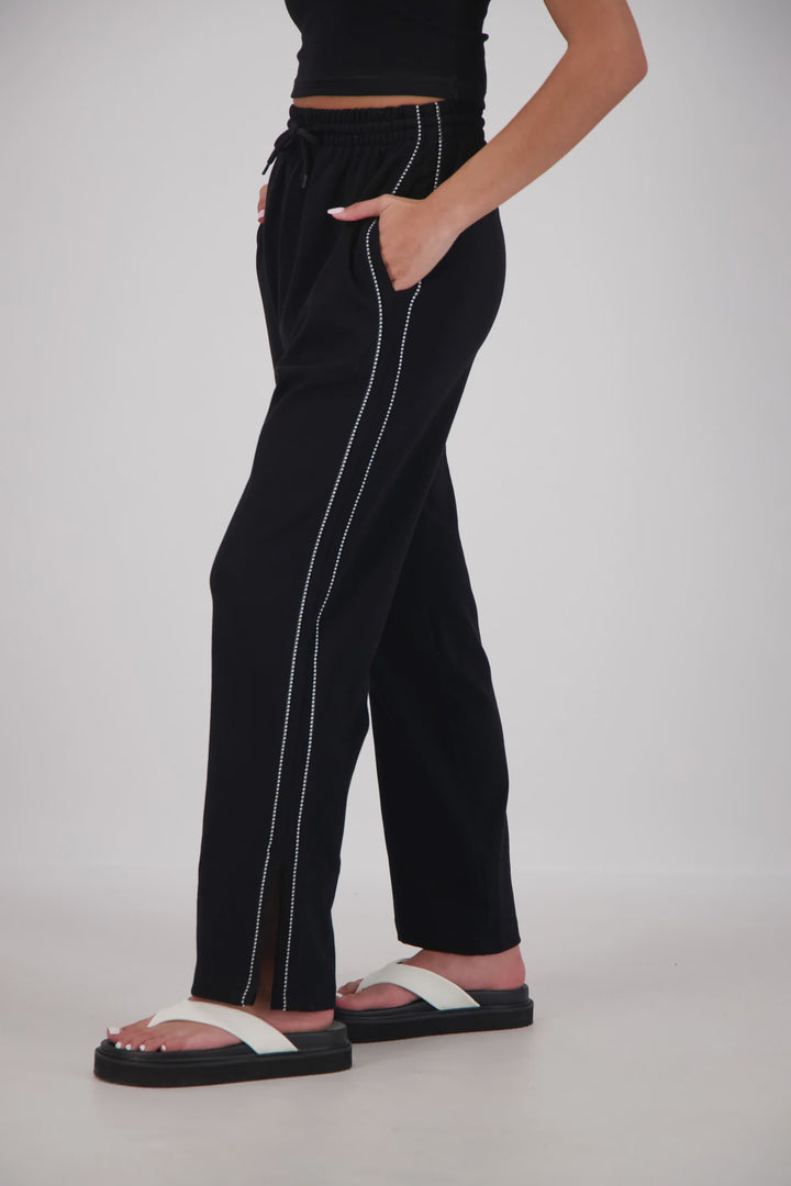 JASMINE ALEXA Womens Manarola Trackpant in Black, WOMENS TRACK PANTS, JASMINE ALEXA, Elwood 101
