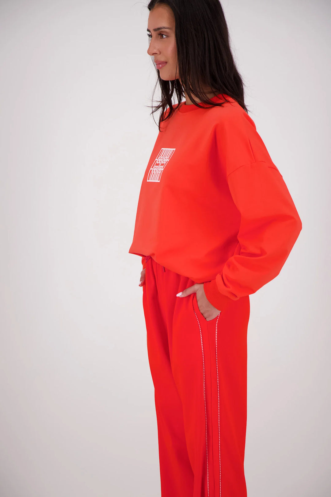 JASMINE ALEXA Womens Back Home Sweatshirt in Coral, WOMENS KNITS & SWEATERS, JASMINE ALEXA, Elwood 101