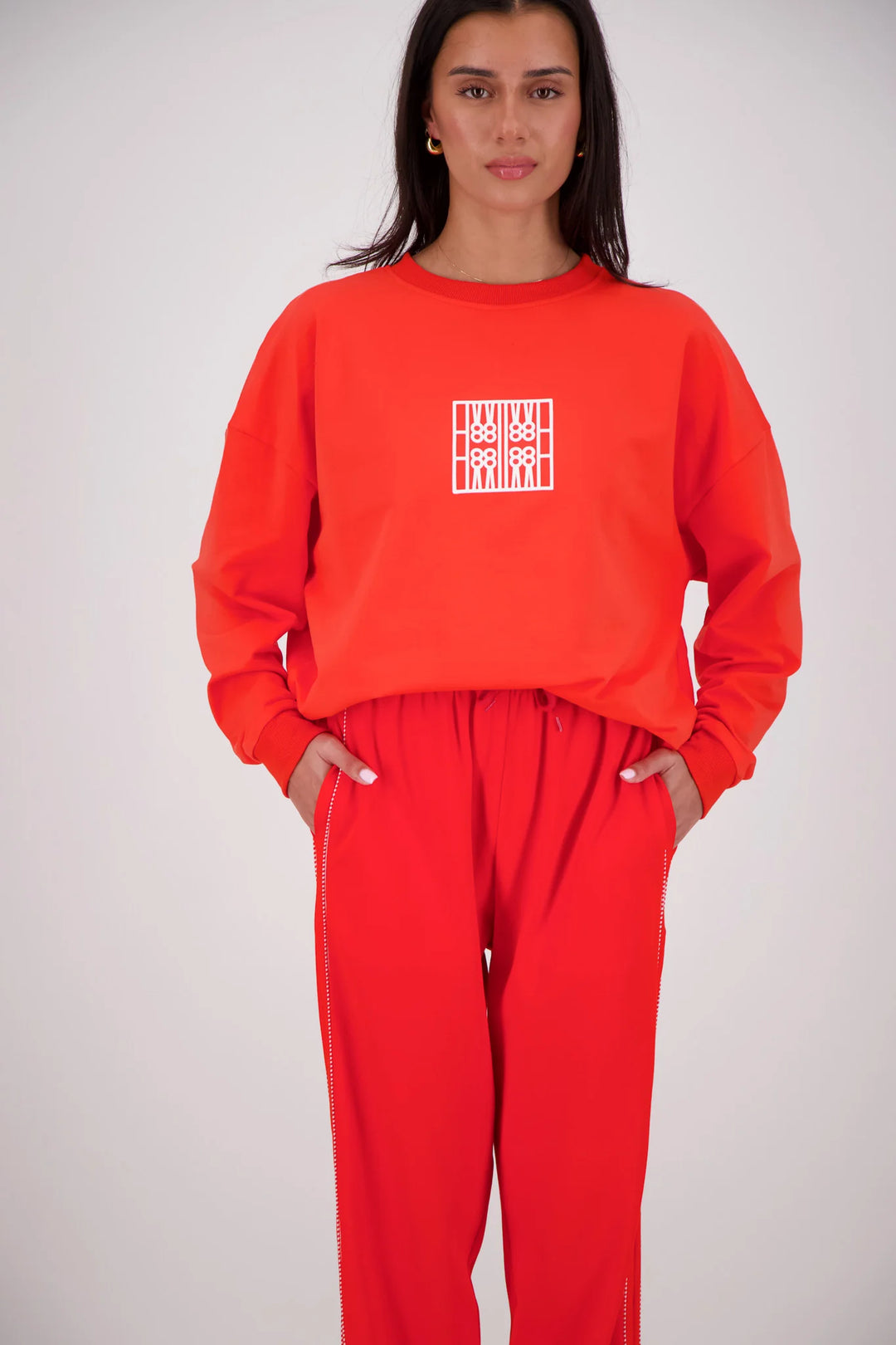 JASMINE ALEXA Womens Back Home Sweatshirt in Coral, WOMENS KNITS & SWEATERS, JASMINE ALEXA, Elwood 101