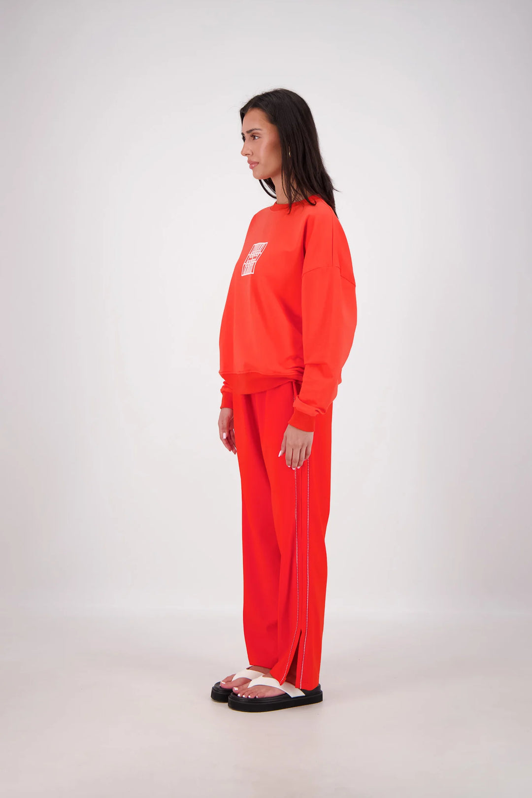 JASMINE ALEXA Womens Back Home Sweatshirt in Coral, WOMENS KNITS & SWEATERS, JASMINE ALEXA, Elwood 101