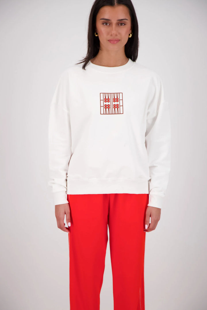 JASMINE ALEXA Womens Back Home Sweatshirt in White