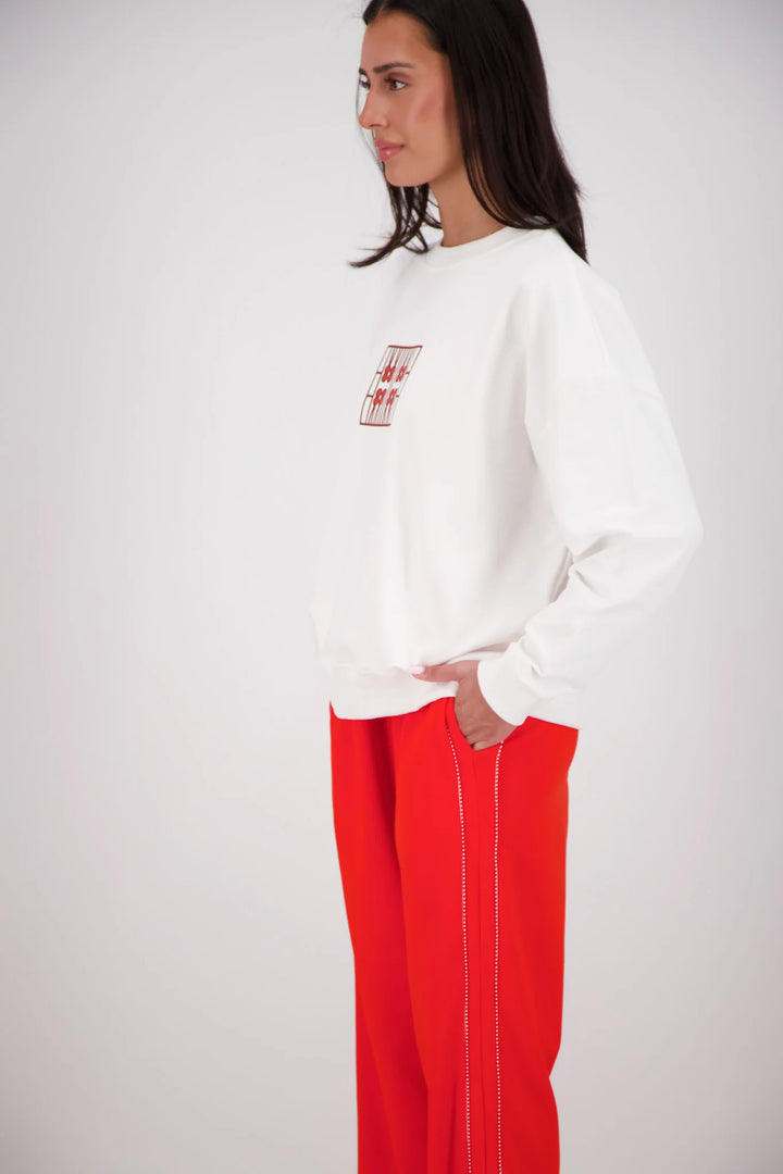 JASMINE ALEXA Womens Back Home Sweatshirt in White