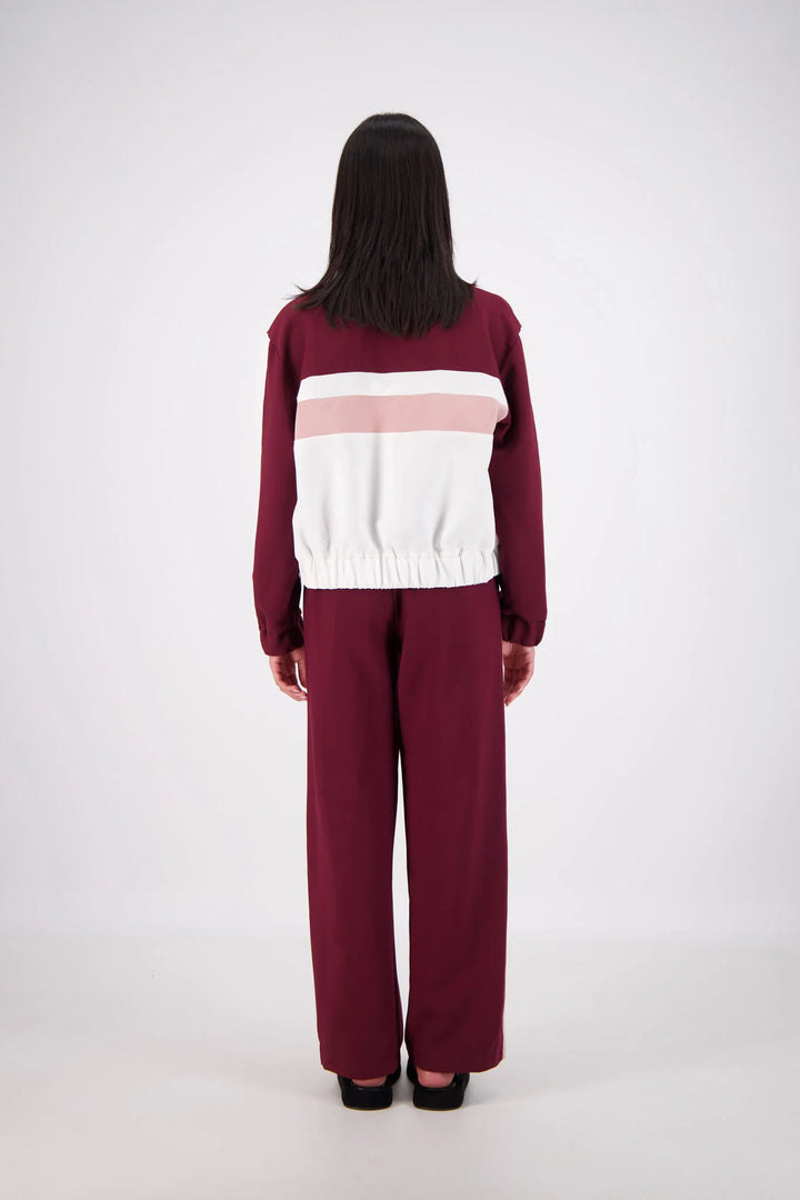 JASMINE ALEXA Womens Cassis Funnel Neck Jacket in Plum