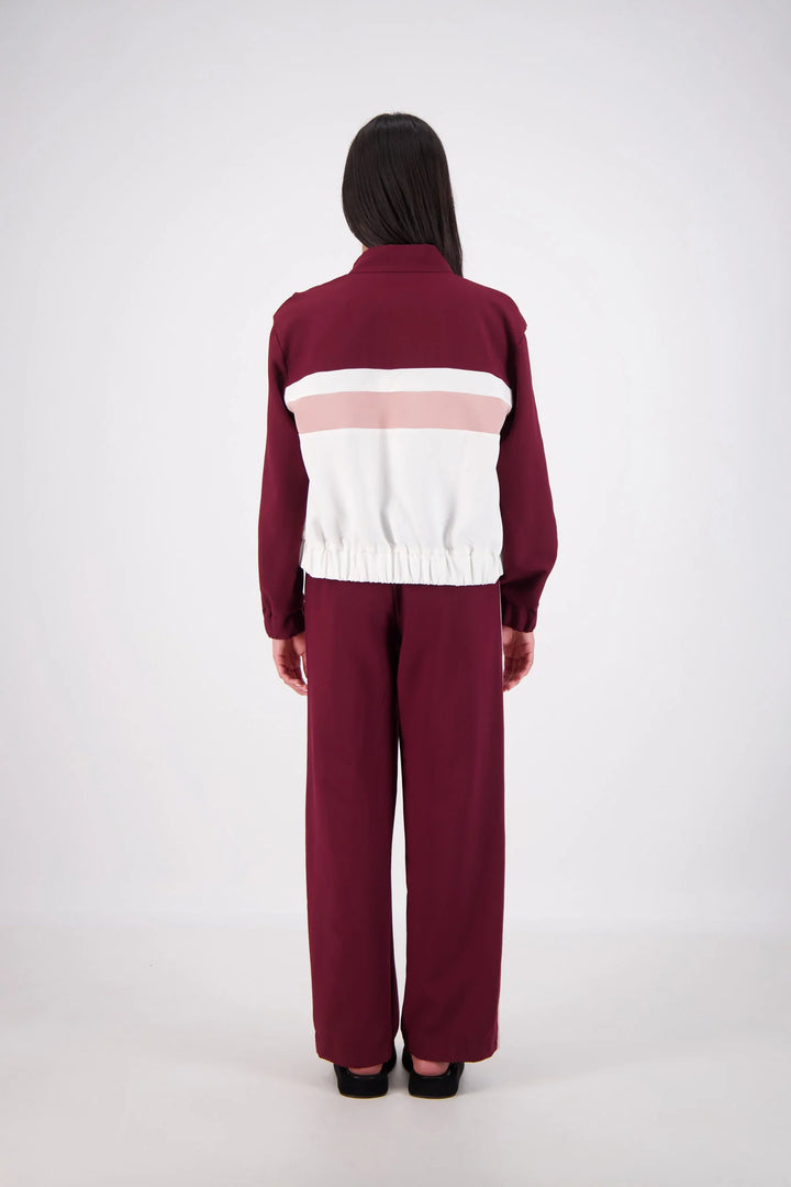 JASMINE ALEXA Womens Cassis Funnel Neck Jacket in Plum