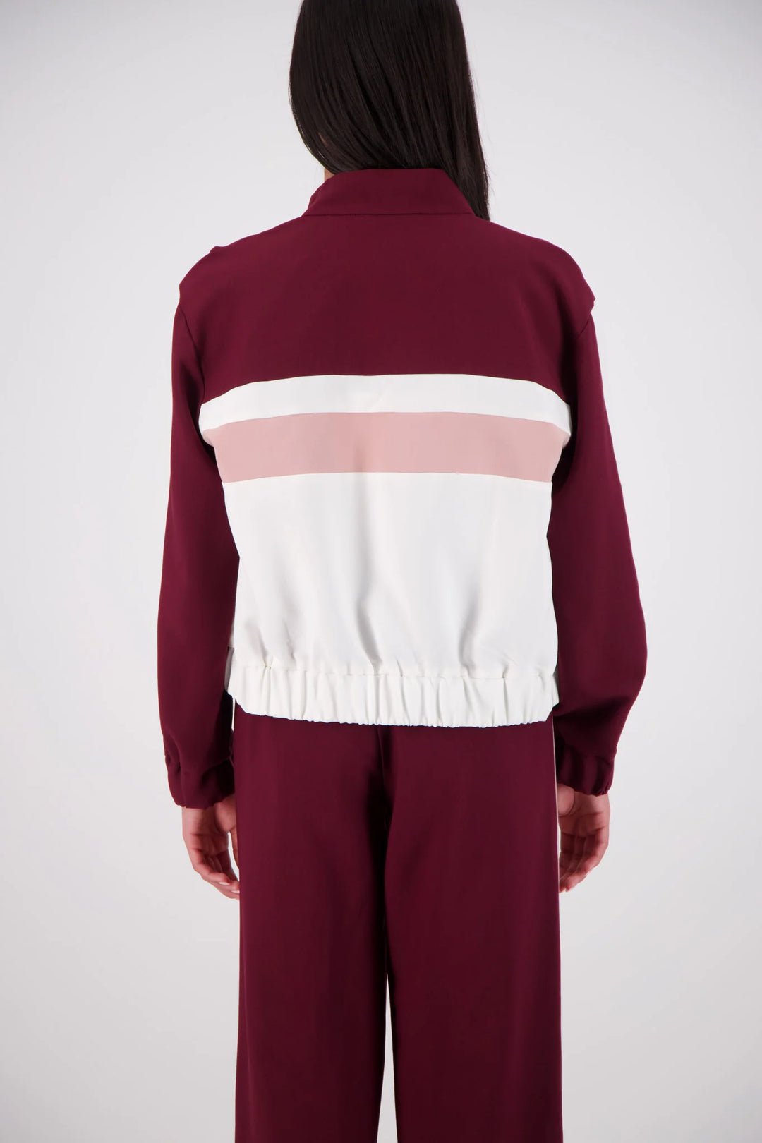 JASMINE ALEXA Womens Cassis Funnel Neck Jacket in Plum