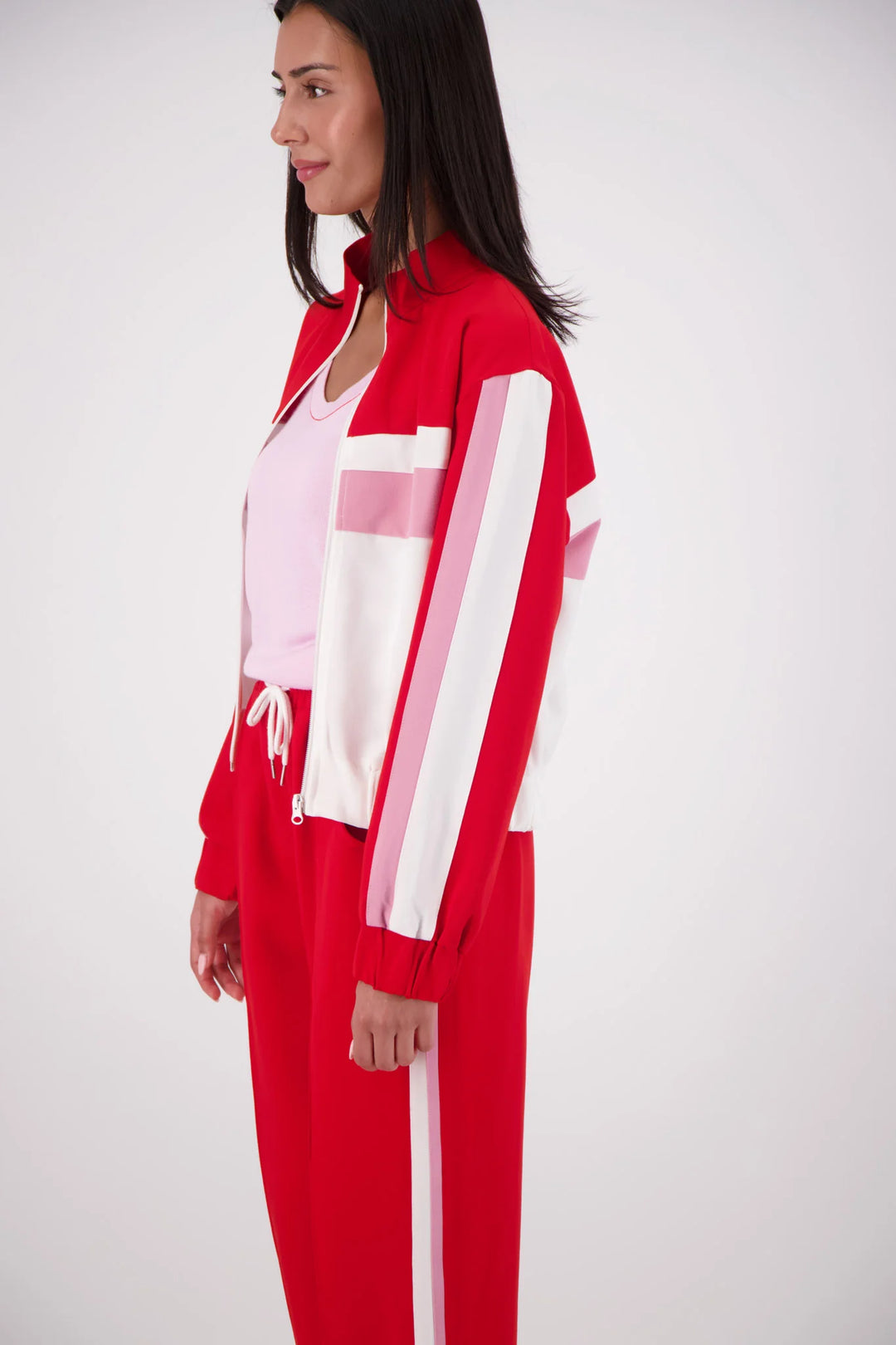 JASMINE ALEXA Womens Cassis Funnel Neck Jacket in Red, WOMENS COATS & JACKETS, JASMINE ALEXA, Elwood 101