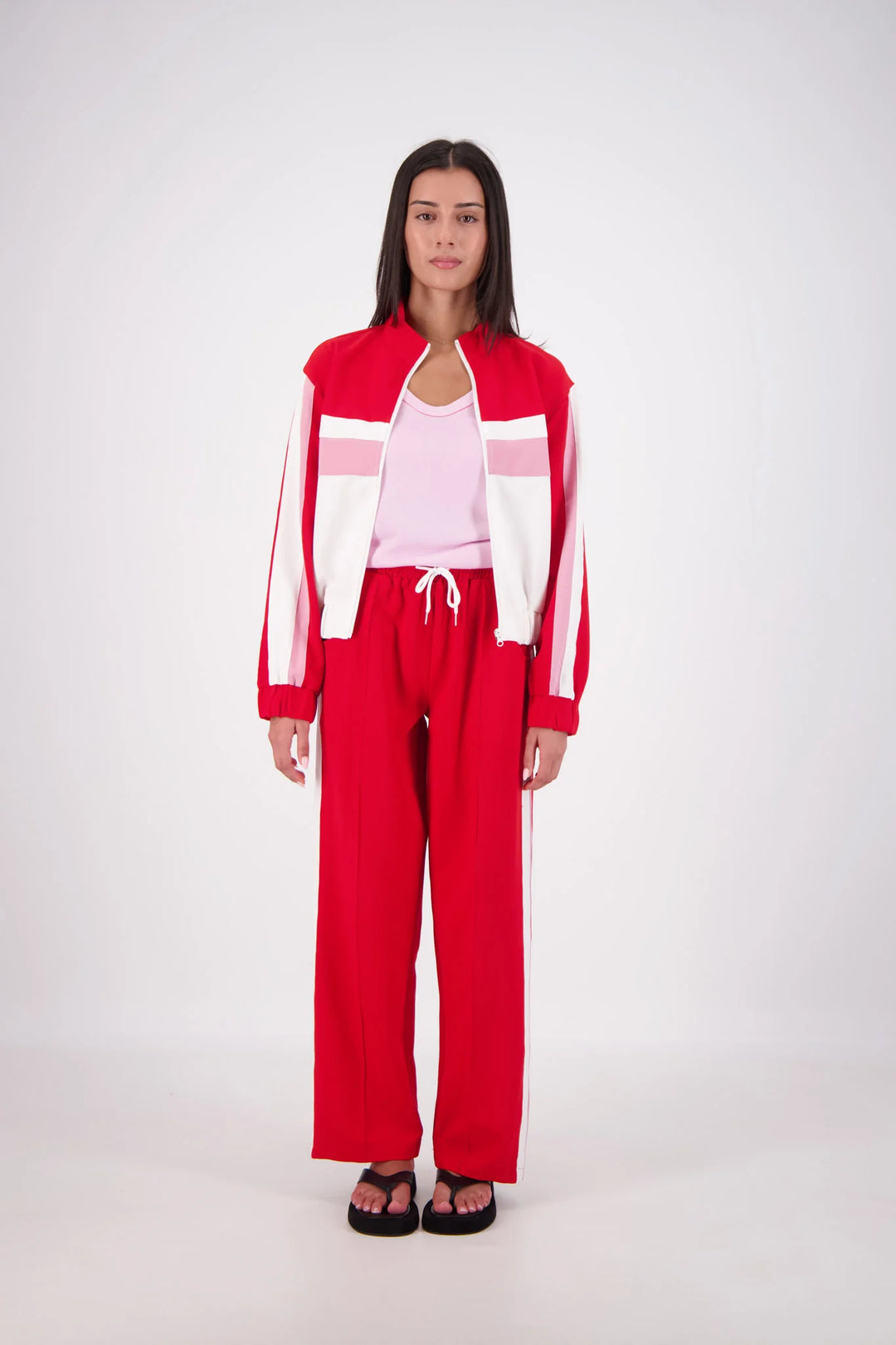 JASMINE ALEXA Womens Cassis Funnel Neck Jacket in Red, WOMENS COATS & JACKETS, JASMINE ALEXA, Elwood 101
