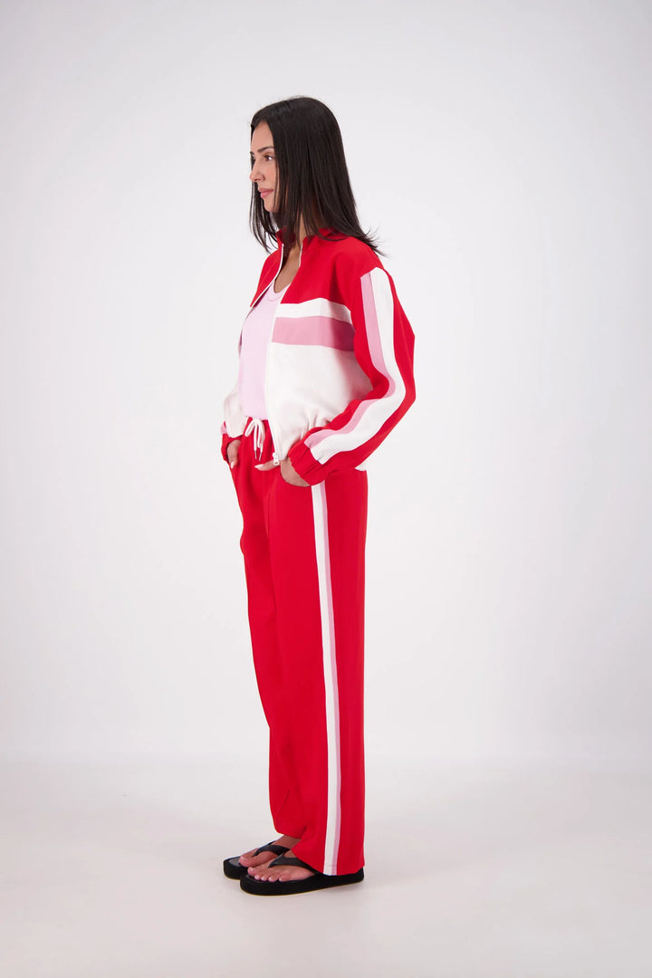 JASMINE ALEXA Womens Cassis Funnel Neck Jacket in Red, WOMENS COATS & JACKETS, JASMINE ALEXA, Elwood 101