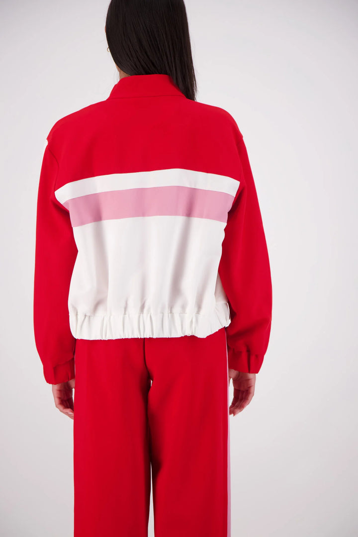 JASMINE ALEXA Womens Cassis Funnel Neck Jacket in Red, WOMENS COATS & JACKETS, JASMINE ALEXA, Elwood 101