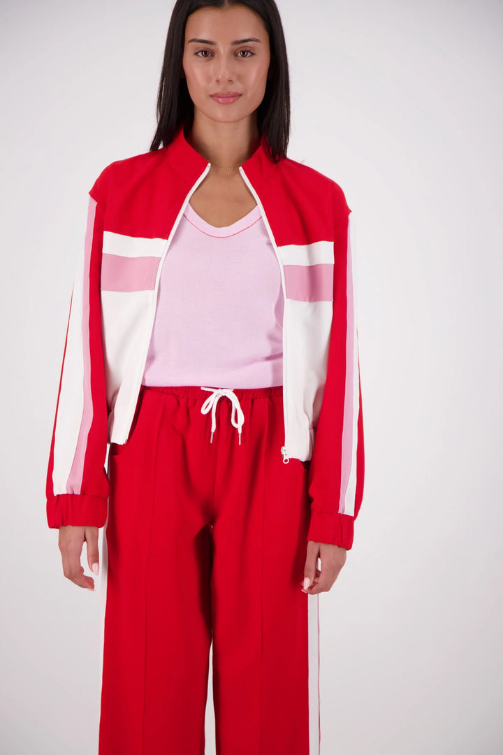 JASMINE ALEXA Womens Cassis Funnel Neck Jacket in Red, WOMENS COATS & JACKETS, JASMINE ALEXA, Elwood 101