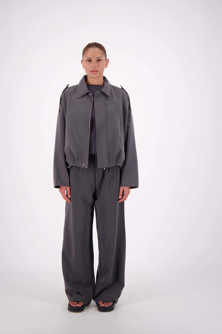 JASMINE ALEXA Womens Gigi Bomber in Steel Grey, WOMENS COATS & JACKETS, JASMINE ALEXA, Elwood 101