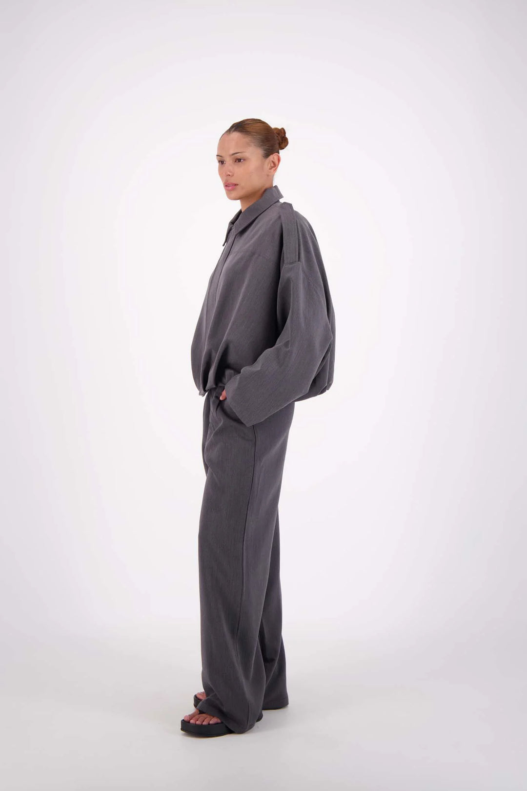 JASMINE ALEXA Womens Gigi Bomber in Steel Grey, WOMENS COATS & JACKETS, JASMINE ALEXA, Elwood 101