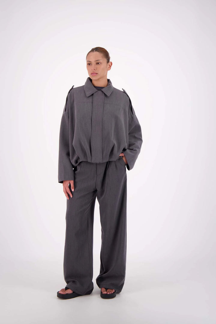 JASMINE ALEXA Womens Gigi Bomber in Steel Grey, WOMENS COATS & JACKETS, JASMINE ALEXA, Elwood 101