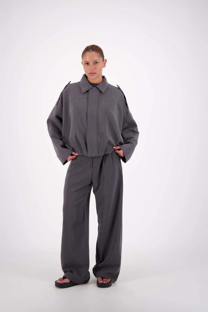 JASMINE ALEXA Womens Gigi Bomber in Steel Grey, WOMENS COATS & JACKETS, JASMINE ALEXA, Elwood 101