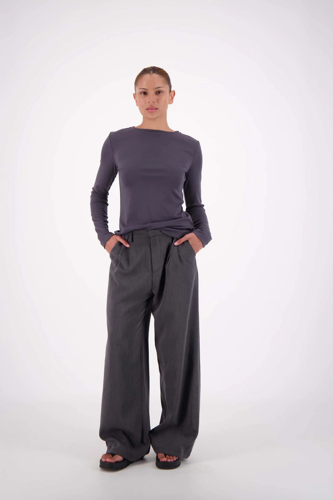 JASMINE ALEXA Womens Gigi Trouser in Steel Grey, WOMENS PANTS, JASMINE ALEXA, Elwood 101