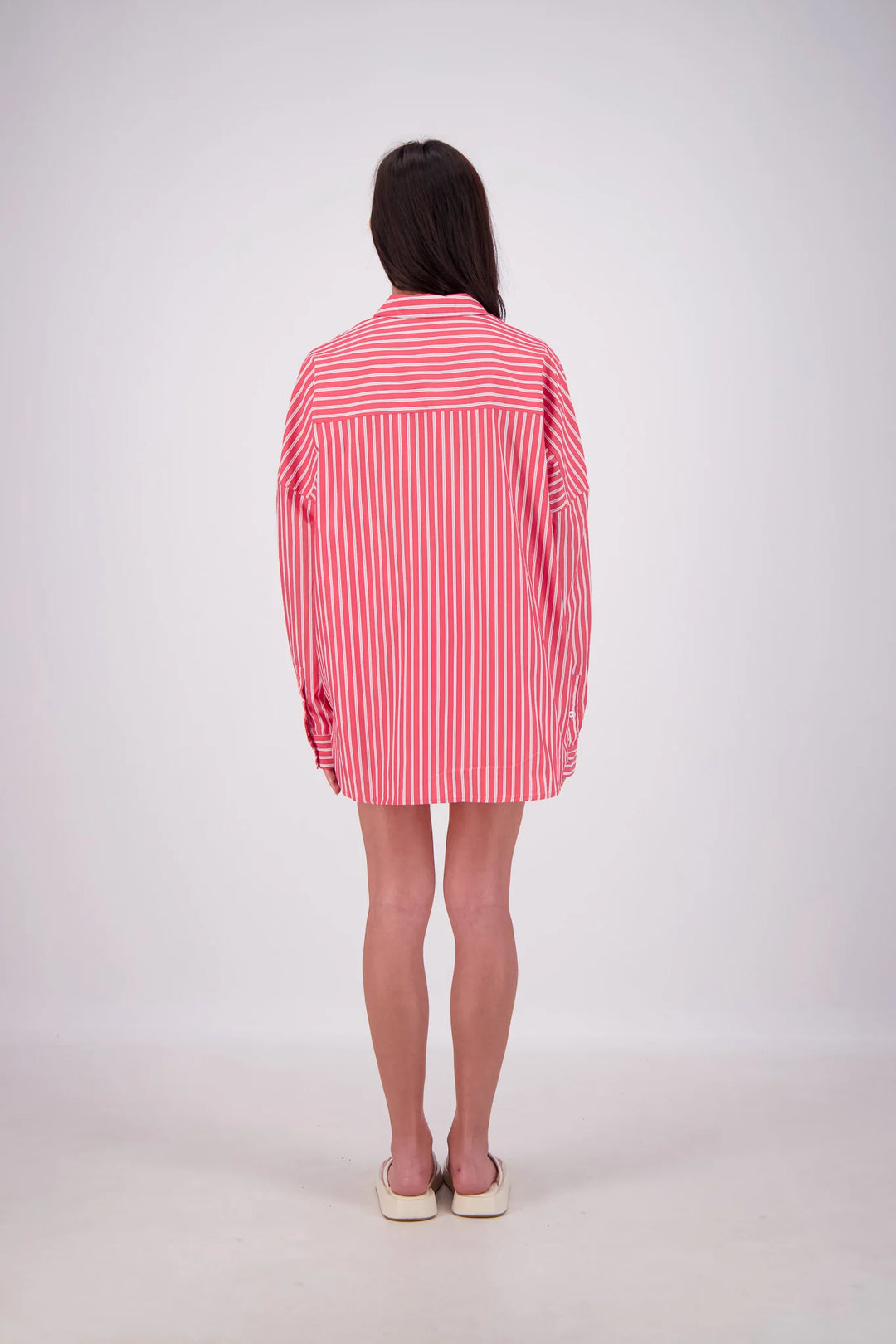 JASMINE ALEXA Womens Mahalo Oversized Stripe Shirt in Red, WOMENS TOPS & SHIRTS, JASMINE ALEXA, Elwood 101