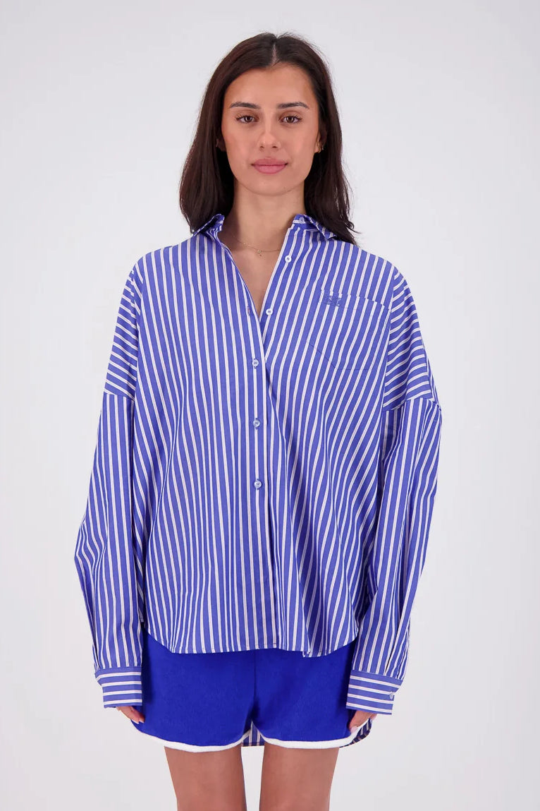 JASMINE ALEXA Womens Mahalo Shirt in Blue Stripe